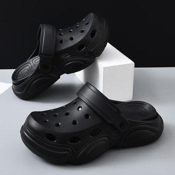 Νέα ανδρικά παπούτσια με τρύπες, καλοκαιρινά, αντιολισθητικά, ανθεκτικά στη φθορά, παντόφλες θαλάσσης Baotou με παχύ πάτο, ενισχυμένο, αντιοσμητικό, αναπνεύσιμο