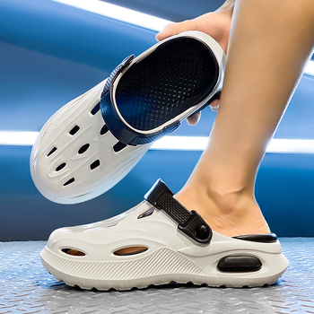 Καλοκαιρινά παπούτσια 2025 με τρύπες, νέα στυλ, ανδρικά παπούτσια εξωτερικού χώρου, casual, με χοντρή σόλα, αίσθηση λάσπης, σανδάλια και παντόφλες Baotou, αναπνεύσιμες παντόφλες δύο τεμαχίων