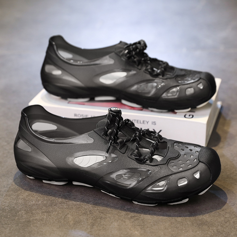 Férfi szandálok, új, divatos, hétköznapi, nyári külső viselet, csúszásgátló hálós horgászpapucs, férfi gázlócipő, strandcipő