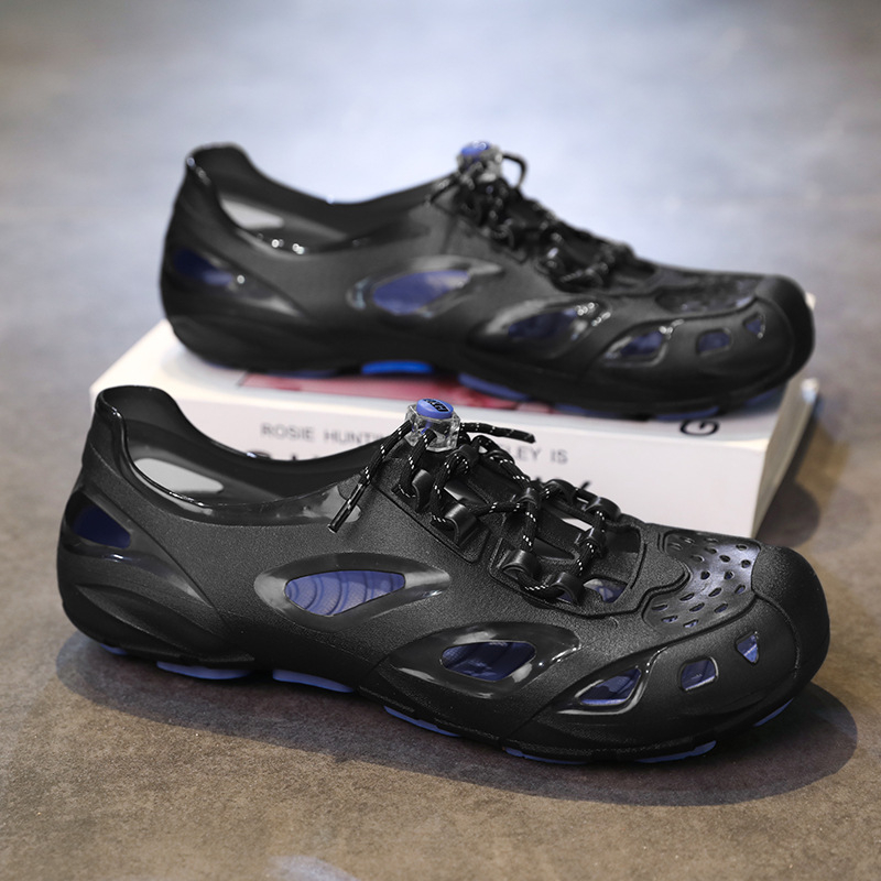 Férfi szandálok, új, divatos, hétköznapi, nyári külső viselet, csúszásgátló hálós horgászpapucs, férfi gázlócipő, strandcipő