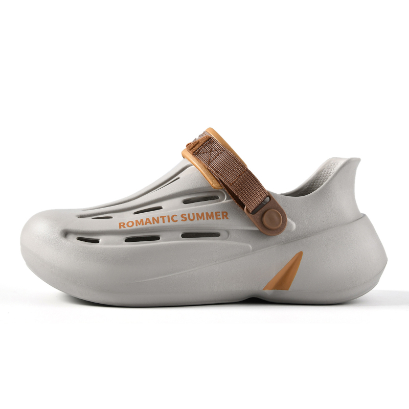 Férfi nyári Eva csúszásgátló vezetői klumpa, kültéri, lélegző, kopásálló, magasságnövelő, zárt orrú strandszandál