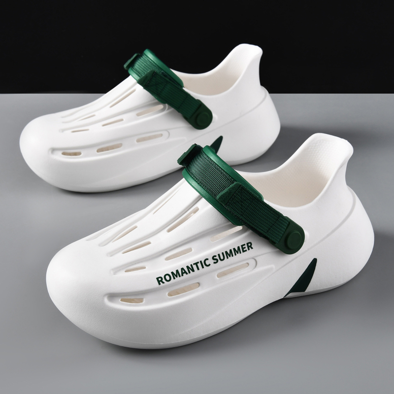 Férfi nyári Eva csúszásgátló vezetői klumpa, kültéri, lélegző, kopásálló, magasságnövelő, zárt orrú strandszandál