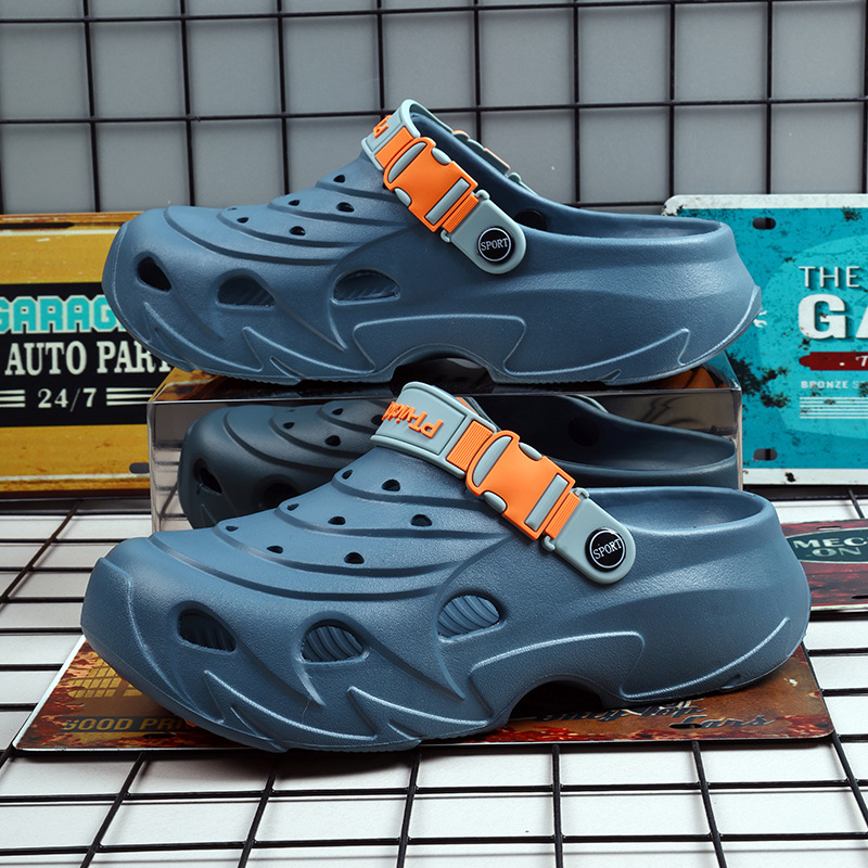 2025 Új Férfi Klumpa Zárt Orrú Vastag Talpú Csúszásmentes Strandcipő Férfi Papucsok Otthoni és Kültéri Kettős Viseletre Trendi