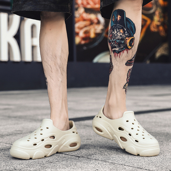 Νέα καλοκαιρινά ανδρικά παπούτσια Baotou με χαμηλή τρύπα, αναπνεύσιμα, casual, απλά, χοντρά, παπούτσια θαλάσσης, μια γενιά μαλλιών