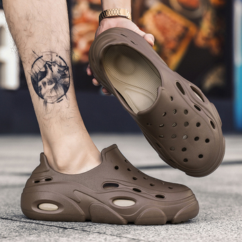 Νέα καλοκαιρινά ανδρικά παπούτσια Baotou με χαμηλή τρύπα, αναπνεύσιμα, casual, απλά, χοντρά, παπούτσια θαλάσσης, μια γενιά μαλλιών