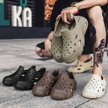 Νέα καλοκαιρινά ανδρικά παπούτσια Baotou με χαμηλή τρύπα, αναπνεύσιμα, casual, απλά, χοντρά, παπούτσια θαλάσσης, μια γενιά μαλλιών