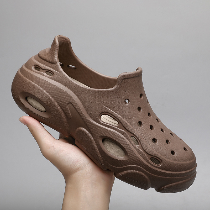 Nyári új férfi Baotou lélegző, alacsony szárú, lyukas cipő, lezser, egyszerű, vastag talpú, lábbeli, strandcipő, egy generációnyi haj