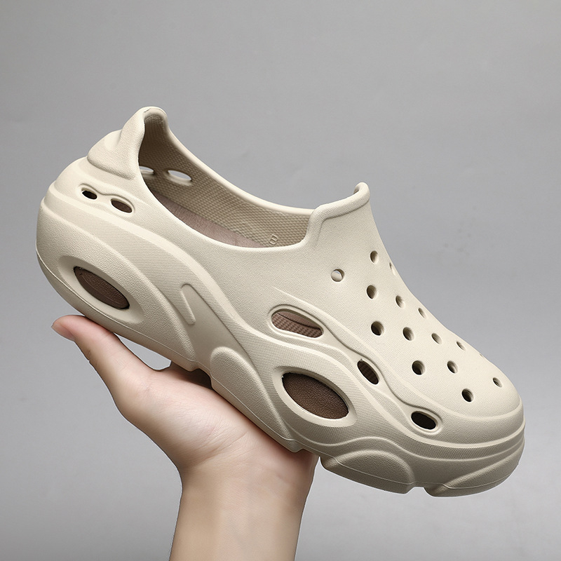 Nyári új férfi Baotou lélegző, alacsony szárú, lyukas cipő, lezser, egyszerű, vastag talpú, lábbeli, strandcipő, egy generációnyi haj