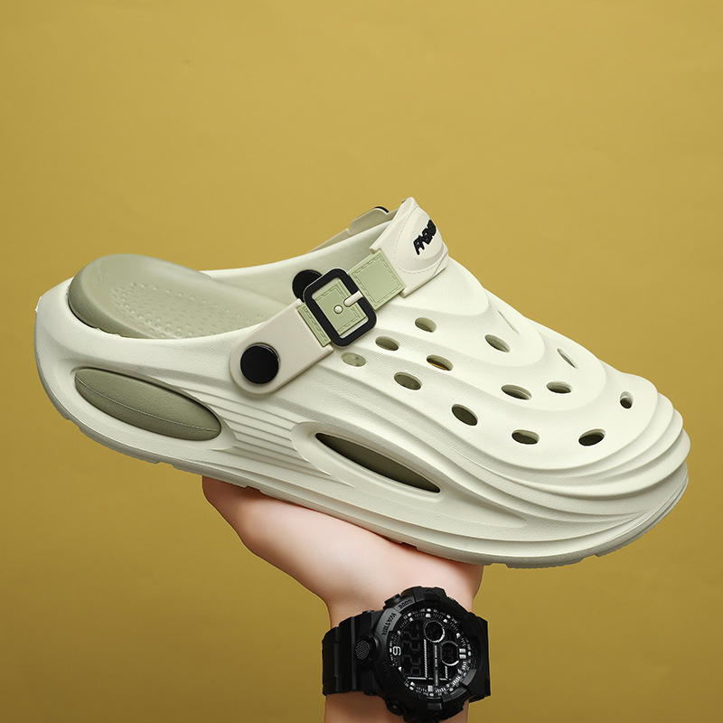 Sandale bărbați de primăvară și vară pentru casă, casual, leneș, respirabil, saboți, confortabili, pentru plajă, îmbrăcăminte exterioară, cu vârfuri în picioare