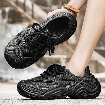 Ανδρικά παπούτσια με τρύπες καρύδας, καλοκαιρινά, υπαίθρια ρούχα, ψάρεμα, οδήγηση, βόλτες με νερό, αντιολισθητικά, αθλητικά σανδάλια παραλίας