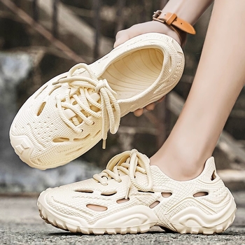 Ανδρικά παπούτσια με τρύπες καρύδας, καλοκαιρινά, υπαίθρια ρούχα, ψάρεμα, οδήγηση, βόλτες με νερό, αντιολισθητικά, αθλητικά σανδάλια παραλίας