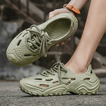 Ανδρικά παπούτσια με τρύπες καρύδας, καλοκαιρινά, υπαίθρια ρούχα, ψάρεμα, οδήγηση, βόλτες με νερό, αντιολισθητικά, αθλητικά σανδάλια παραλίας