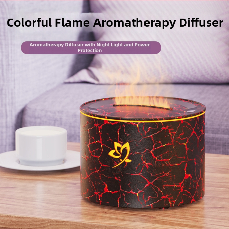 2025 Nový simulačný plameňový aromaterapeutický stroj Domáci stolný aromaterapeutický stroj Ruža Spálňa Kancelária Veľký zvlhčovač vzduchu s objemom hmly
