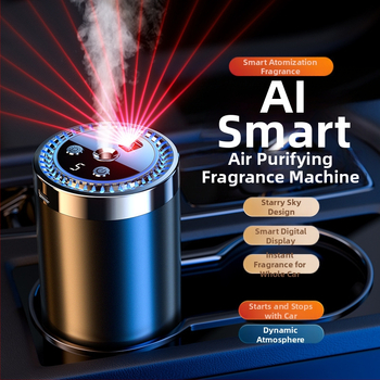 Automašīnā montējama aromterapijas automašīnas viedā vīraka izsmidzināšanas mašīna ar vieglu aromātu, augstas kvalitātes smaržas, mājas mitrinātājs, automašīnas smaku noņemšanas zvaigzne augšpusē
