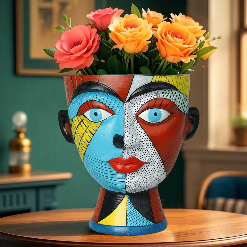 Piiriülene plahvatusohtlik võlu abstraktne värviline lillepott kodu töölaud veranda rõdu siseõu roheline potitaim kaunistused kaunistus