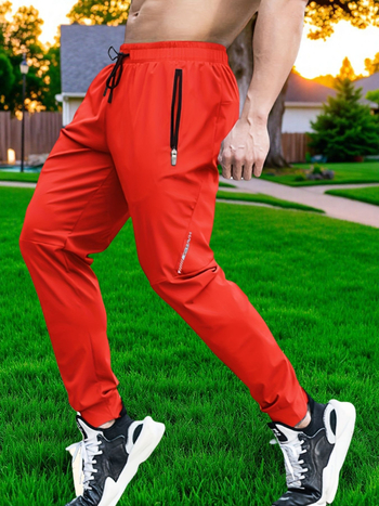 Nyári kültéri jég selyem vékony férfi alkalmi nadrág koreai stílusú gyorsan száradó rugalmas jogger sportnadrág férfiaknak