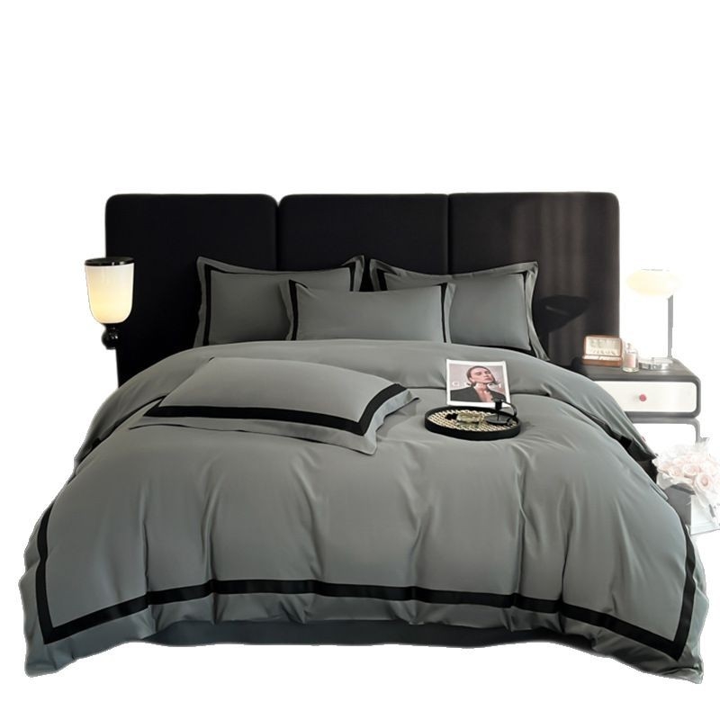 Könnyű, luxus stílusú, meztelen, négyrészes ágyneműgarnitúra, bőrbarát, mosott, kefélt paplanhuzat, kiváló minőségű, testreszabott lepedők, háromrészes garnitúra 1,8 m