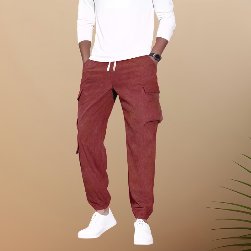 2024-es őszi új, határokon átnyúló férfi lezser overall, férfi egyszínű, többzsebes kordbársony lezser nadrág