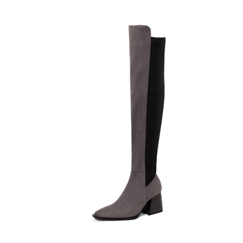 2022 őszi és téli térdig érő csizma női csizma színben illő, rugalmas női csizma külkereskedelem határokon átnyúló plusz 40-48 méret