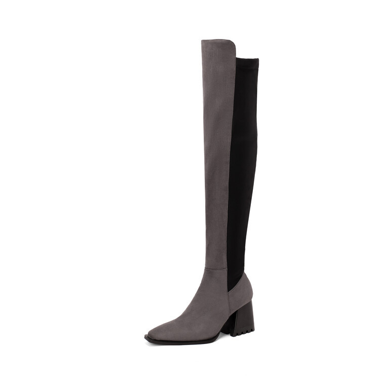 2022 őszi és téli térdig érő csizma női csizma színben illő, rugalmas női csizma külkereskedelem határokon átnyúló plusz 40-48 méret