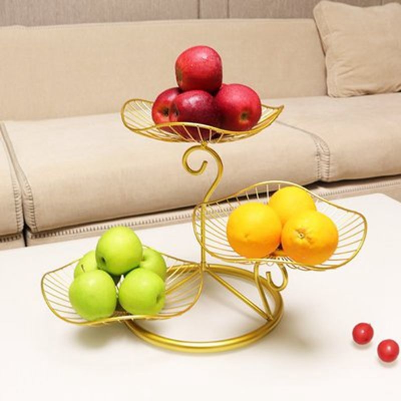 Vaisių padėklas svetainėje, kavos staliukas, interneto garsenybių namų apyvokos vaisių dubuo, naujo stiliaus vaisių padėklas, saldainių padėklas, madingas šiaurietiškas daugiasluoksnis arbatos korpusas