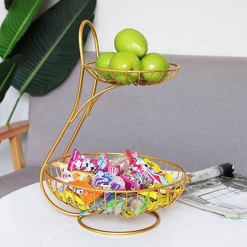 Vaisių padėklas svetainėje, kavos staliukas, interneto garsenybių namų apyvokos vaisių dubuo, naujo stiliaus vaisių padėklas, saldainių padėklas, madingas šiaurietiškas daugiasluoksnis arbatos korpusas