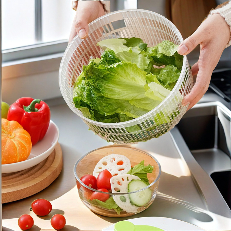 Daugiafunkcis daržovių salotų džiovintuvas buitinis rankinis indų plovimo džiovintuvas virtuvės vaisių greitas vandens išmetimo drenažo krepšelis