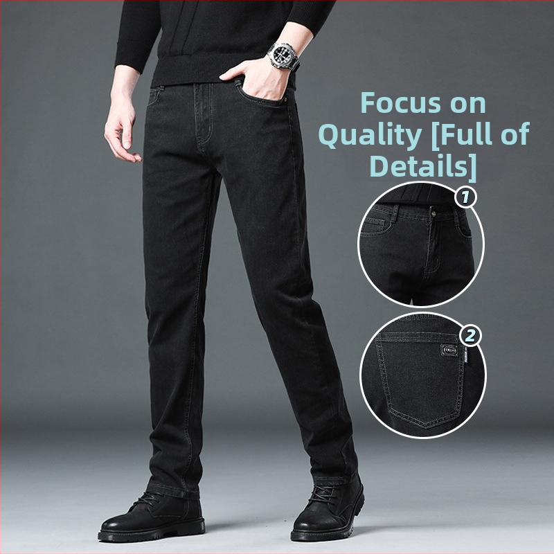 Fekete farmer férfi 2025 tavaszi és őszi új, rugalmas, karcsú, divatos, márkás, egyenes, sokoldalú, lezser koreai stílusú nadrág