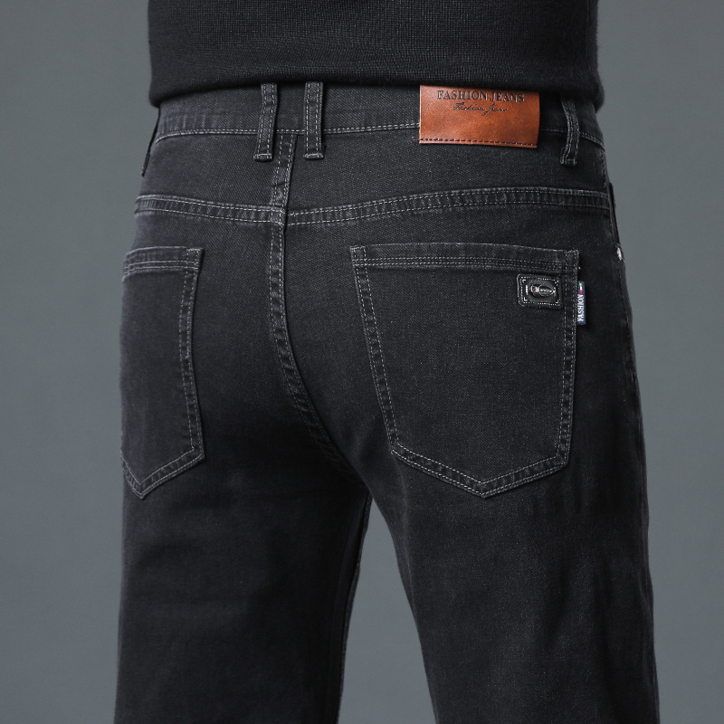 Fekete farmer férfi 2025 tavaszi és őszi új, rugalmas, karcsú, divatos, márkás, egyenes, sokoldalú, lezser koreai stílusú nadrág