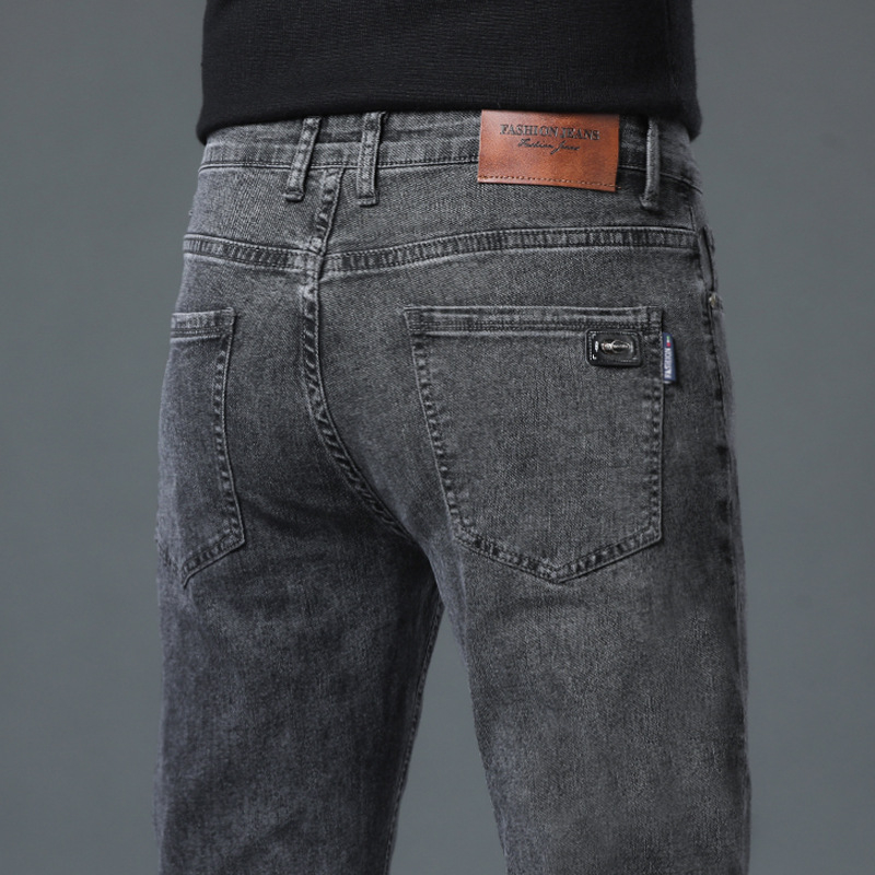 Fekete farmer férfi 2025 tavaszi és őszi új, rugalmas, karcsú, divatos, márkás, egyenes, sokoldalú, lezser koreai stílusú nadrág