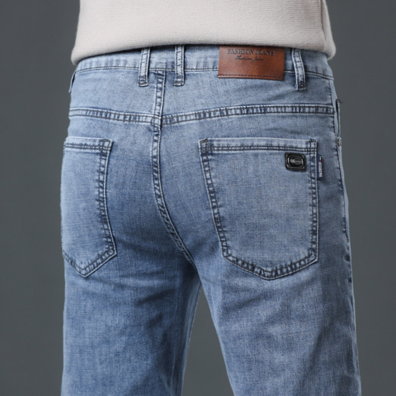 Fekete farmer férfi 2025 tavaszi és őszi új, rugalmas, karcsú, divatos, márkás, egyenes, sokoldalú, lezser koreai stílusú nadrág