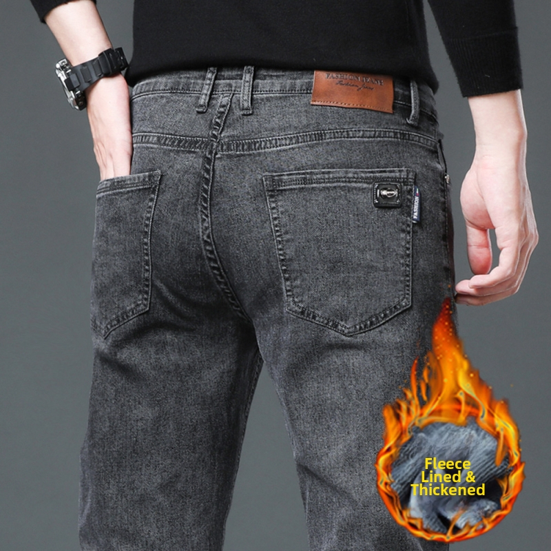 Fekete farmer férfi 2025 tavaszi és őszi új, rugalmas, karcsú, divatos, márkás, egyenes, sokoldalú, lezser koreai stílusú nadrág