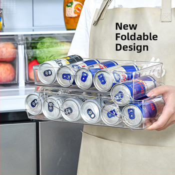 Nyári hűtőszekrény ital kétrétegű tárolódoboz műanyag átlátszó összecsukható sörös kólásdoboz fiókos típusú tároló