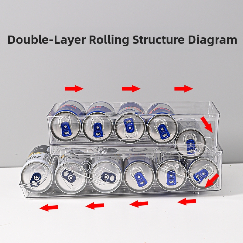 Лятна кутия за съхранение на напитки в хладилник, двуслойна пластмасова прозрачна сгъваема кутия за бира и кола, чекмедже тип съхранение