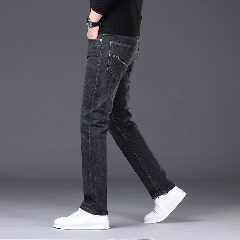 Tavaszi és őszi Xintang kiváló minőségű tavaszi és őszi farmernadrág, férfi wokban sült, úszó, rugalmas, egyenes szabású, alkalmi férfi farmernadrág