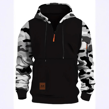 2025 Нов пролетно-есенен Amazon Cross-Border камуфлажен моден американски суичър с качулка за мъже и жени, спортен суичър в съчетание на цветове, мъжко облекло