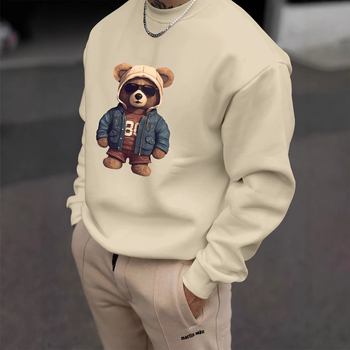 Суитшърт с кръгло деколте на едро, нов зимен мъжки суитшърт, мода 2025