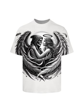 2025 Νέο, καυτό, τρισδιάστατα εκτυπωμένο, χαλαρό, ανδρικό μπλουζάκι με στρογγυλή λαιμόκοψη και κοντομάνικο, για μεγάλα μεγέθη, σε φαρδιά γραμμή, με τρισδιάστατη εκτύπωση.