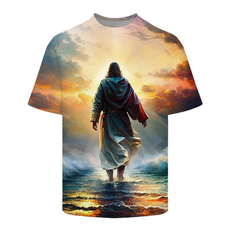 2025-ös új, 3D nyomtatott, laza, plus size férfi kerek nyakú, rövid ujjú póló