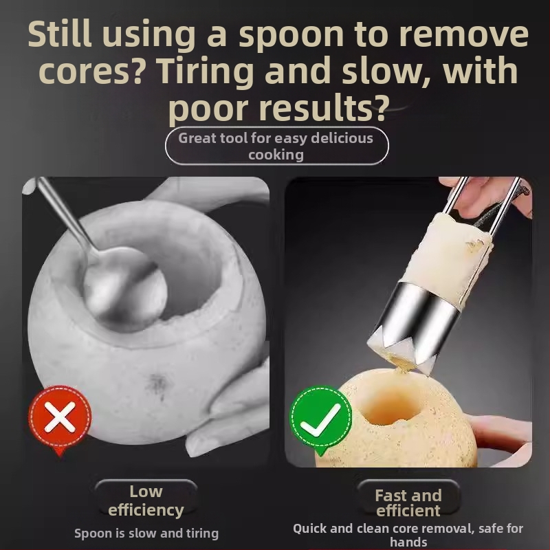 Кръгъл инструмент за отстраняване на ябълки, зелен пипер, сидни, артефакт от неръждаема стомана, копачка на круши, кухня