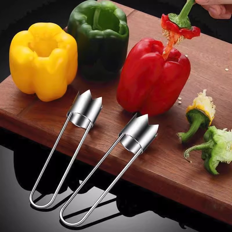 Instrument rotund pentru scobitor de mere, ardei verde, Sydney, scobitor de legume și fructe, artefact din oțel inoxidabil, scobitor de pere, bucătărie