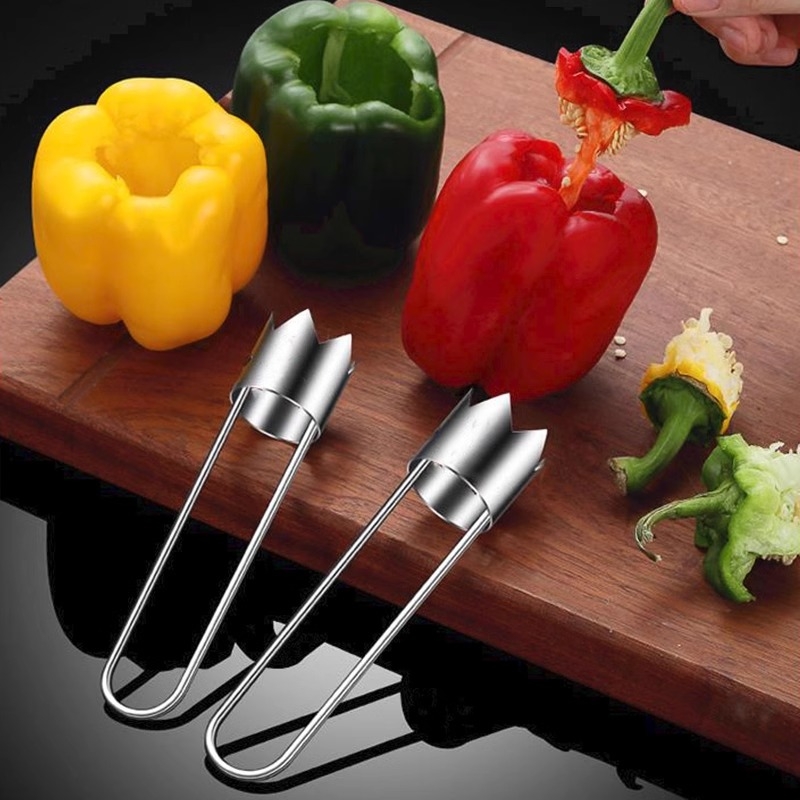 Instrument rotund pentru scobitor de mere, ardei verde, Sydney, scobitor de legume și fructe, artefact din oțel inoxidabil, scobitor de pere, bucătărie