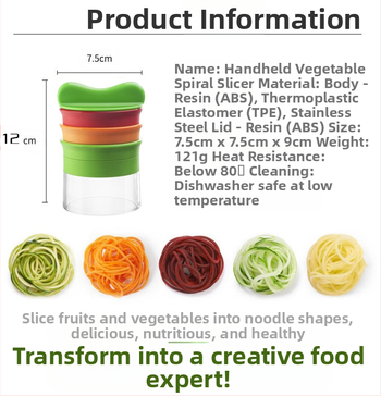 Kūrybinis šalto indo įrankis Daugiafunkcis daržovių spiralinis pjaustytuvas Cukinijų agurkų makaronų pjaustytuvas Smulkintuvas