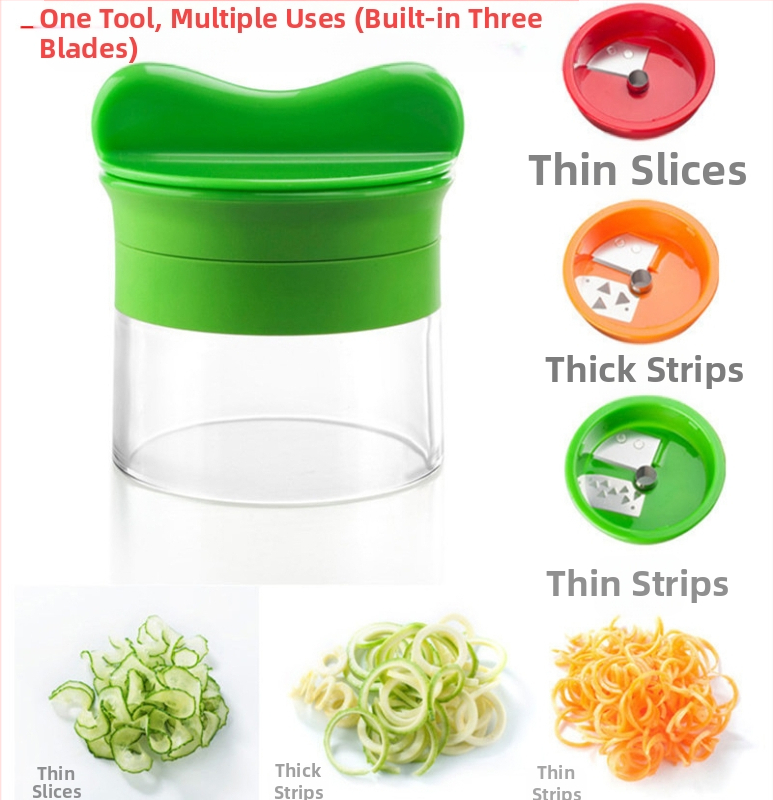 Kūrybinis šalto indo įrankis Daugiafunkcis daržovių spiralinis pjaustytuvas Cukinijų agurkų makaronų pjaustytuvas Smulkintuvas