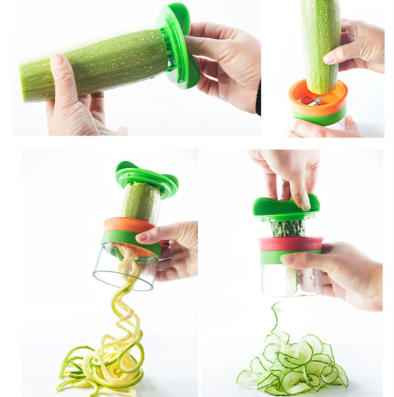 Kūrybinis šalto indo įrankis Daugiafunkcis daržovių spiralinis pjaustytuvas Cukinijų agurkų makaronų pjaustytuvas Smulkintuvas