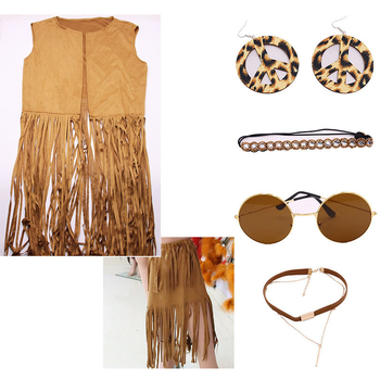 Σετ έξι τεμαχίων με σκουλαρίκια για γιορτινά ινδικά ρούχα, μοντέρνο γυναικείο γιλέκο από σουέτ, ευρωπαϊκό και αμερικανικό χωρίς κουκούλα