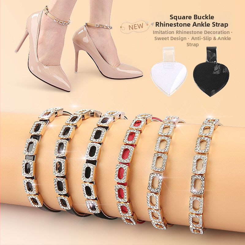 Naiste lamedad kingapaelad teemantpandlaga kõrged kontsad kukkumisvastase kontsaga suured väikesed paigaldusvabad fikseeritud kingapaelad