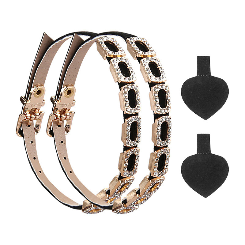 Moteriški plokščiakulniai batų raišteliai su deimantine sagtimi, aukštakulniai, neslystantys, dideli, maži, fiksuoti batų raišteliai be montavimo