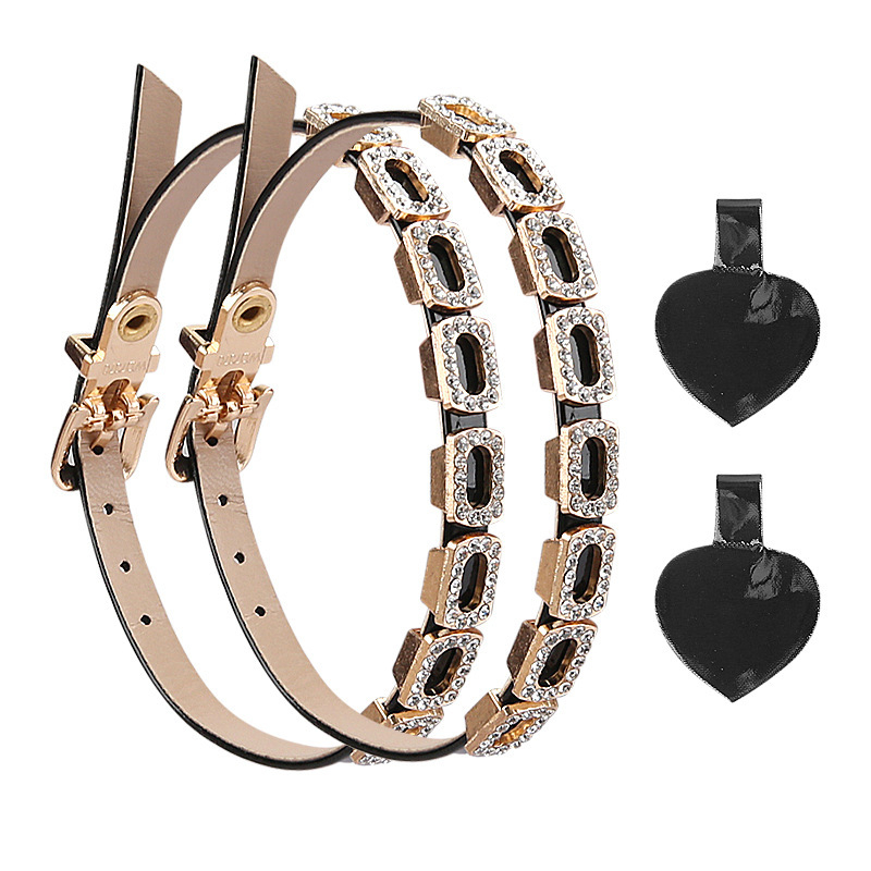 Moteriški plokščiakulniai batų raišteliai su deimantine sagtimi, aukštakulniai, neslystantys, dideli, maži, fiksuoti batų raišteliai be montavimo