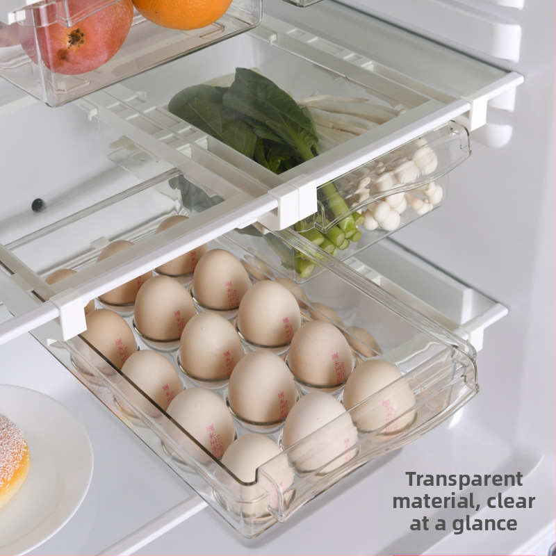 40-решетъчно чекмедже за хладилник с двуслойна кутия за съхранение на пресни яйца, 32-решетъчно домакинско кухненско организиращо артефактно прозрачно табло за яйца